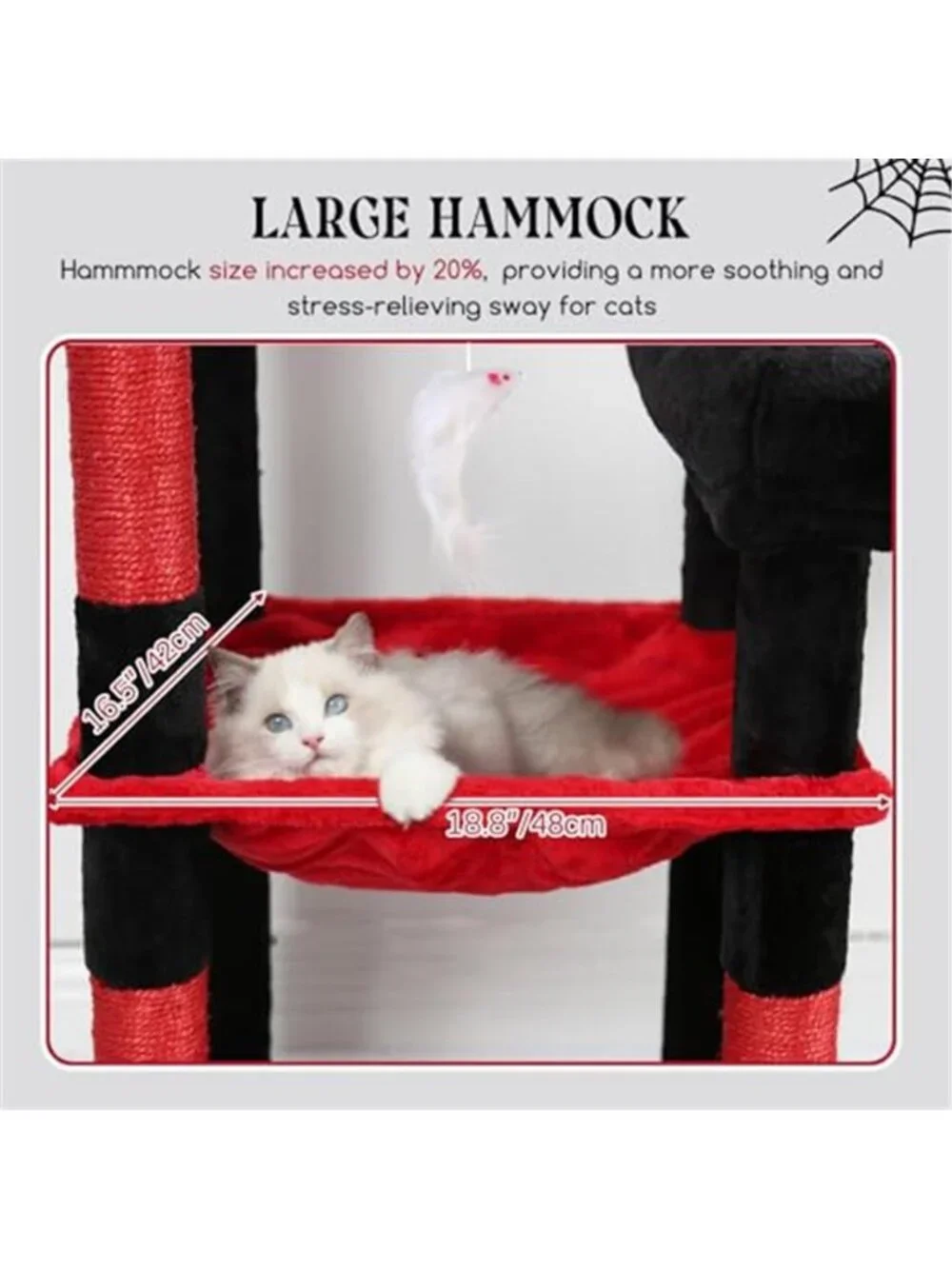 65 Inches Gothic Sturdy Cat Tree Cat Tower with Scratching Post